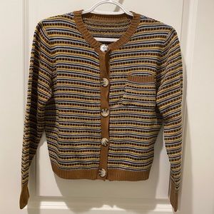 Chevron Pattern Drop Cardigan